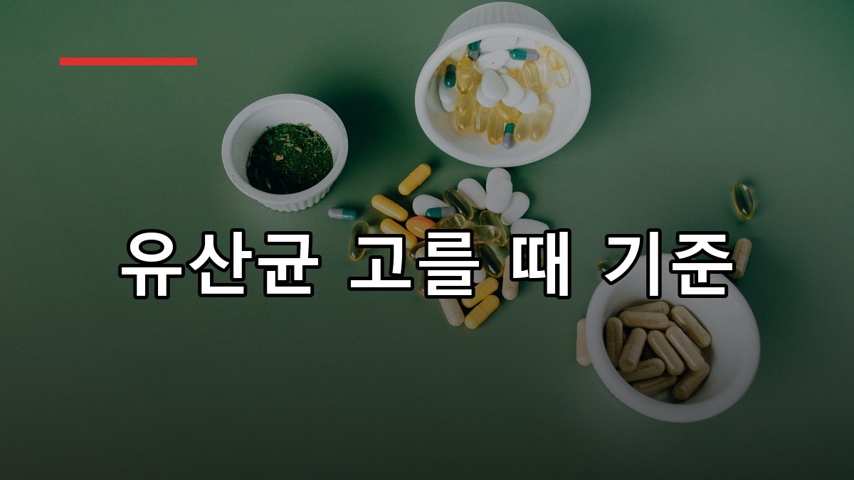 프로바이오틱스 유산균 고르는 기준과 복용법 정리