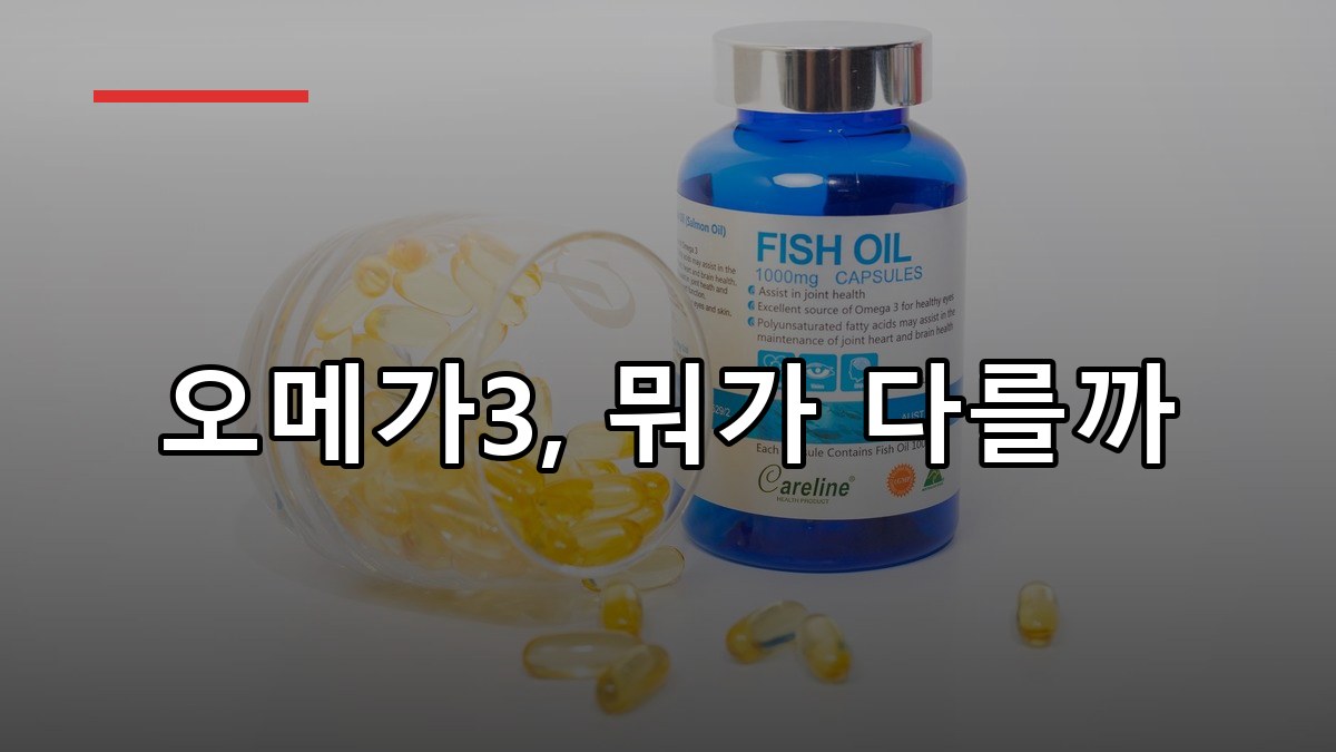 오메가3 효능과 고르는 법, 복용 전 꼭 볼 핵심